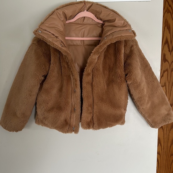 Express Reversible Vegan Leather & Faux Fur Puffer Coat - XXS - Picture 16 of 16